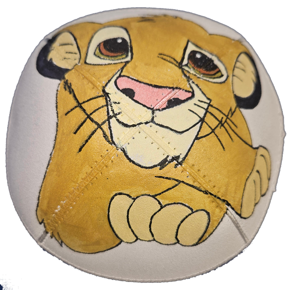 Hand-painted simba kippah