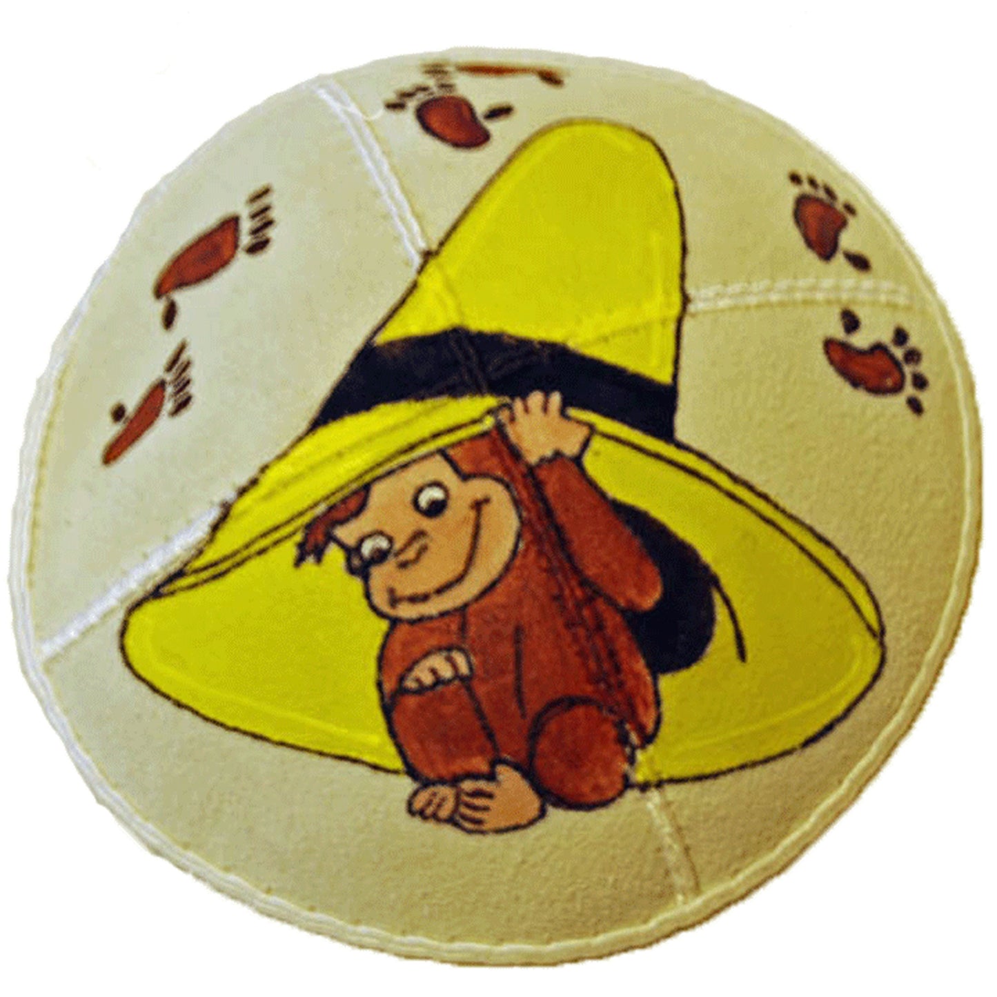 Hand-painted Kippah (Yarmulke) with Curious George 2