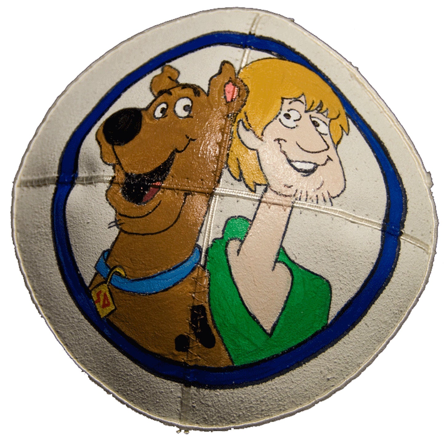 Hand-painted scooby doo and shaggy kippah